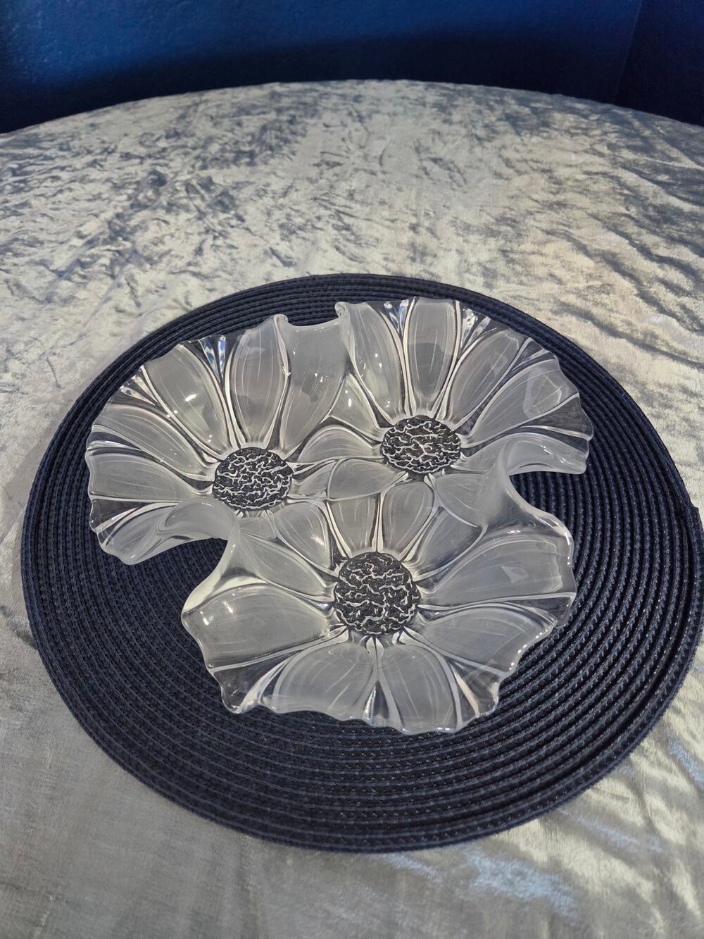 VTG "Sunflower Frost" 3-Part Divided Relish Dish